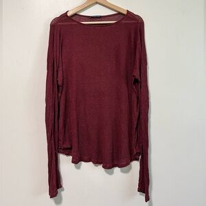 Brandy Melville Burgundy Knit Long Sleeve Top - Small